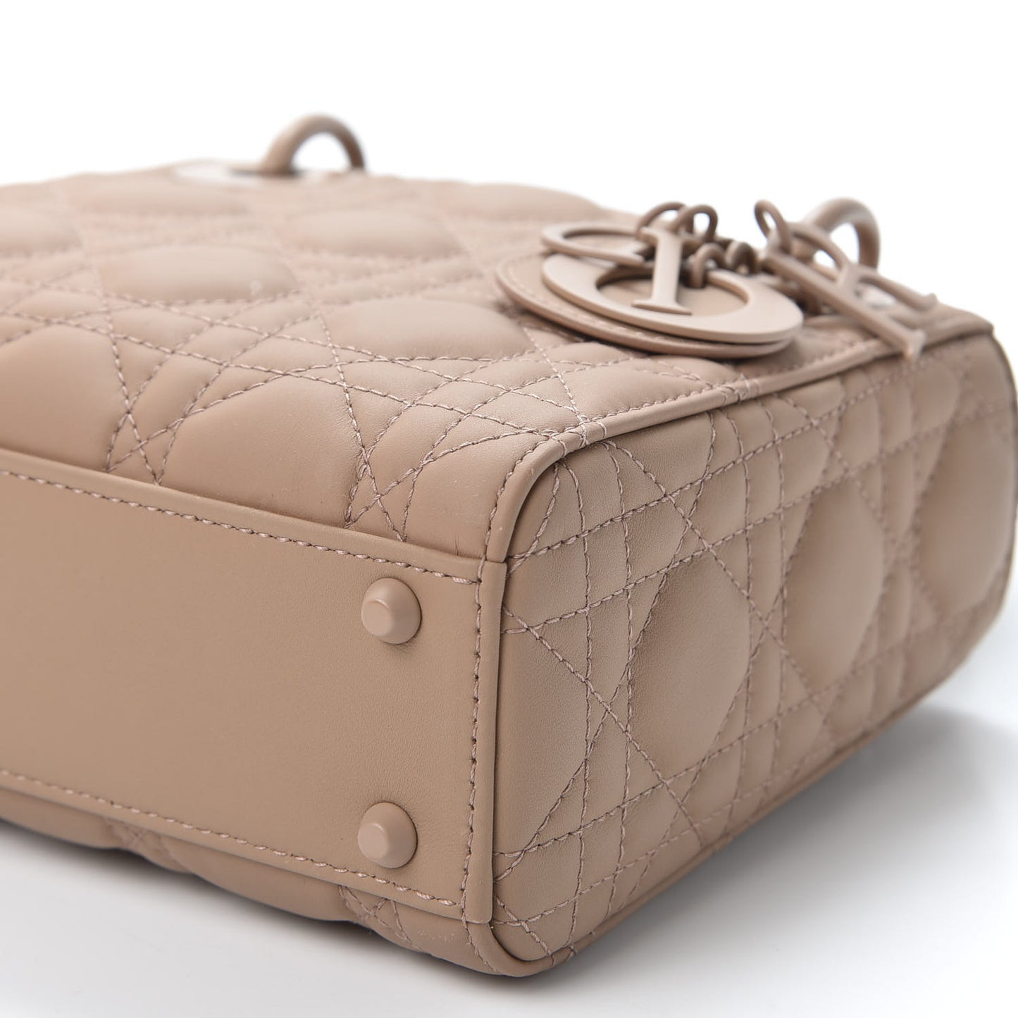 Ultra Matte Calfskin Cannage Mini Lady Dior Light Beige