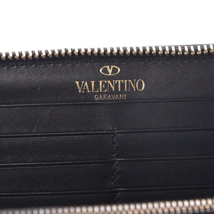 Valentino Garavani Calfskin Rockstud Zip Around Wallet Black 6 of 8