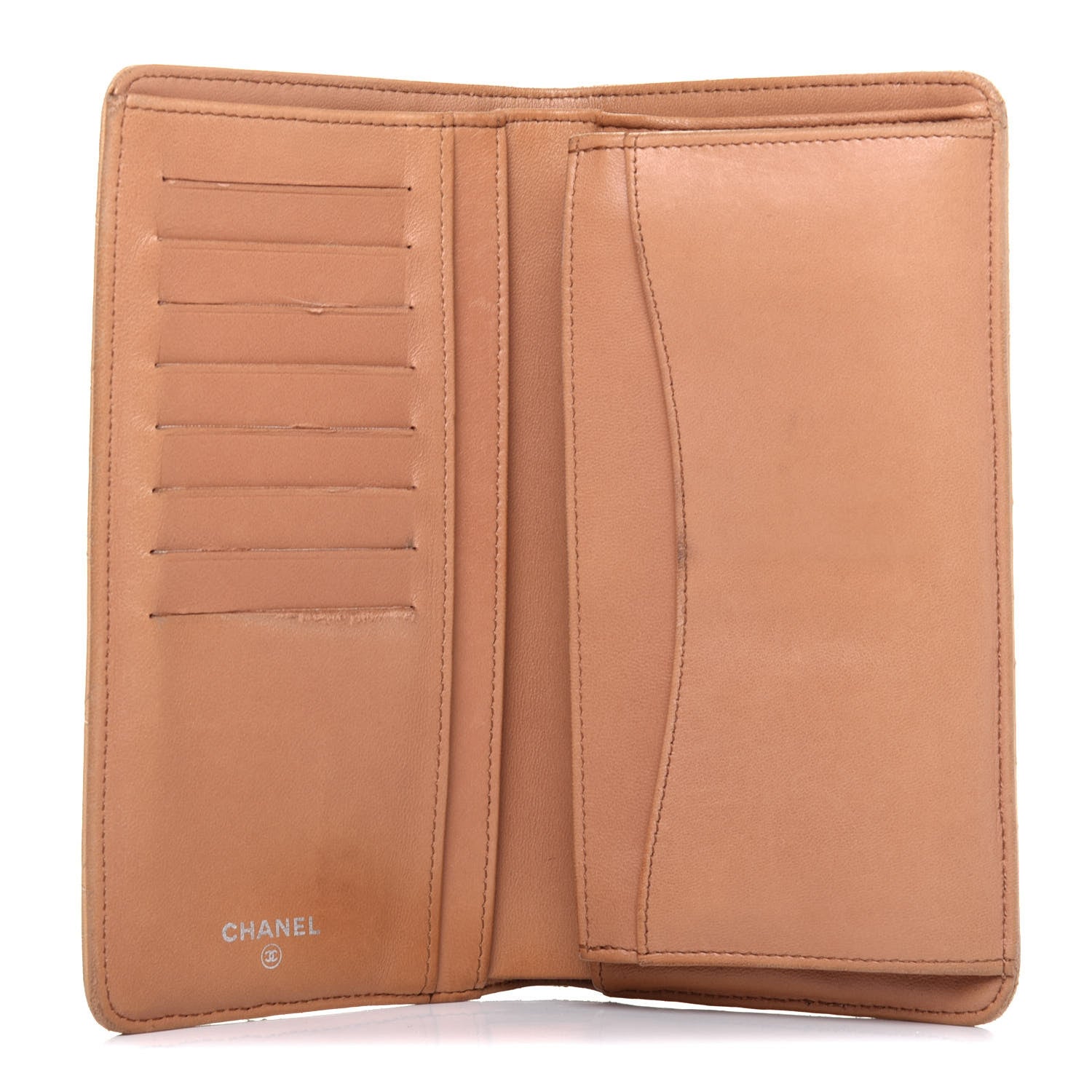 Chanel Lambskin Quilted Yen Wallet Beige 5 of 23