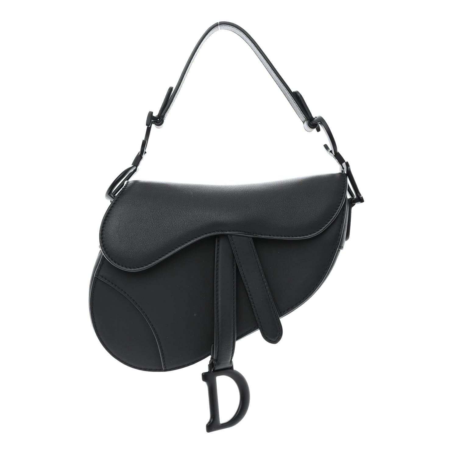 Christian Dior Ultra Matte Calfskin Mini Saddle Bag Black 1 of 10