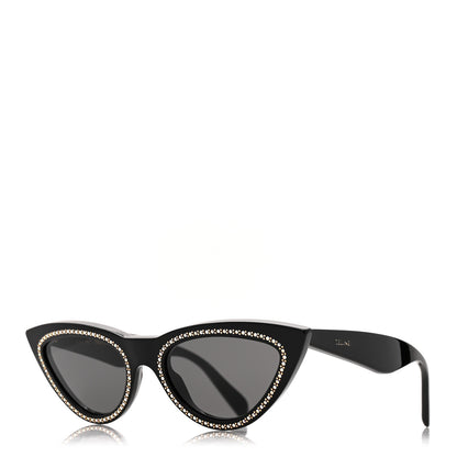Celine Acetate Crystal Cat Eye Sunglasses CL4019IS Black 1 of 8