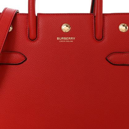 Burberry Grainy Calfskin Two Handle Title Bag Red 7 of 9