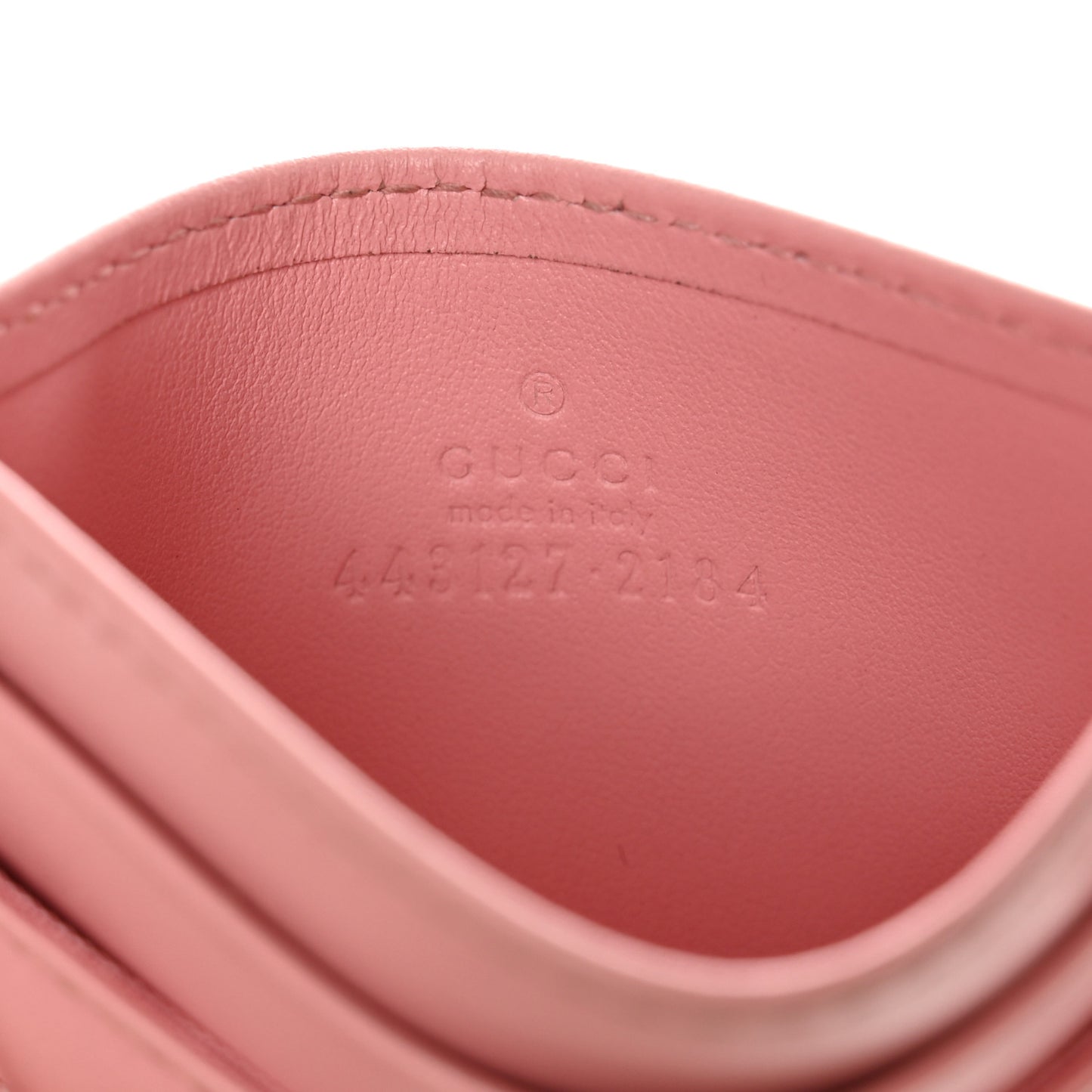Calfskin Matelasse GG Marmont Card Holder Wild Rose