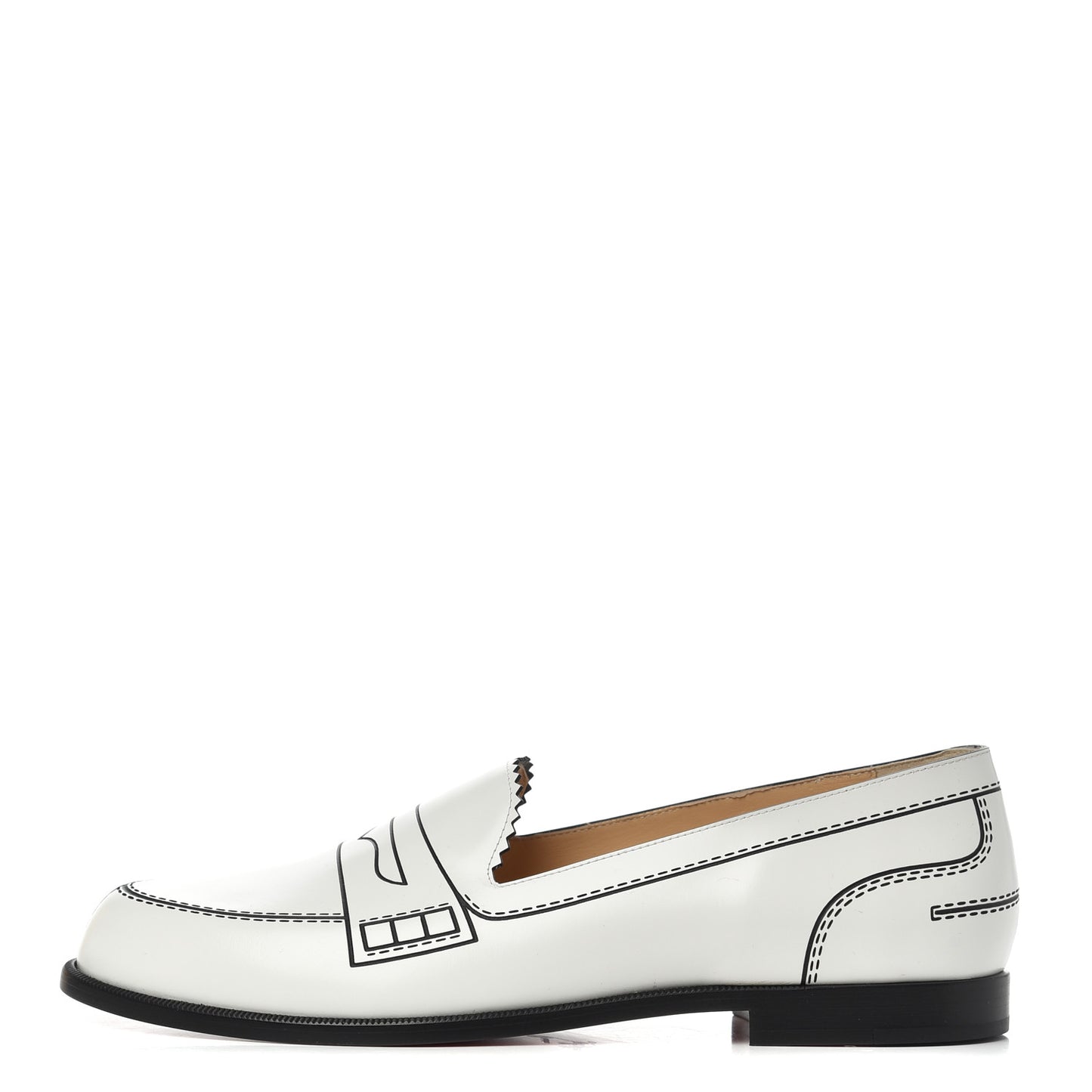Calfskin Women Mocalaureat Tromp L'oeil Loafers 39 White