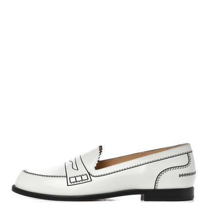 Christian Louboutin Calfskin Women Mocalaureat Tromp L'oeil Loafers 39 White 1 of 13