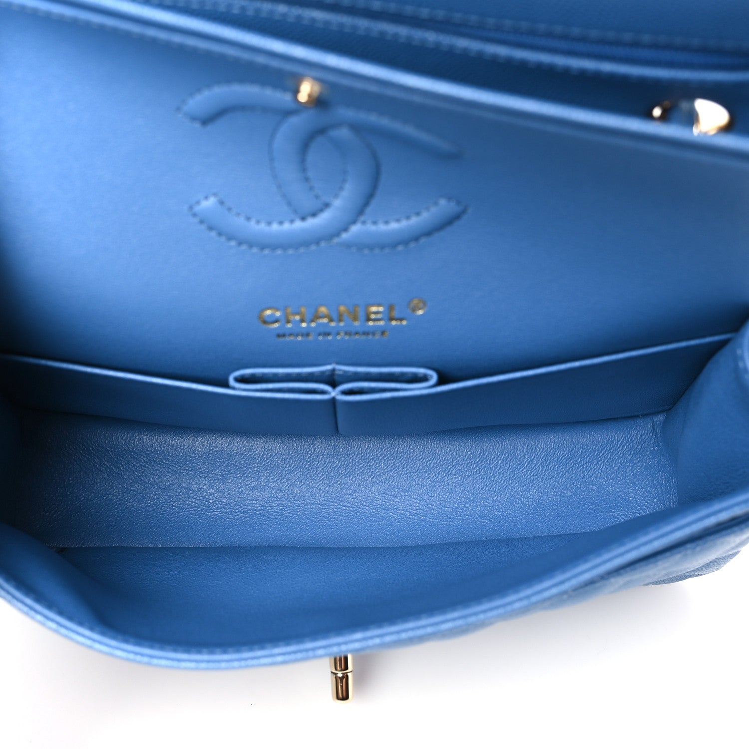 Chanel Caviar Quilted Small Double Flap Blue 5 of 10