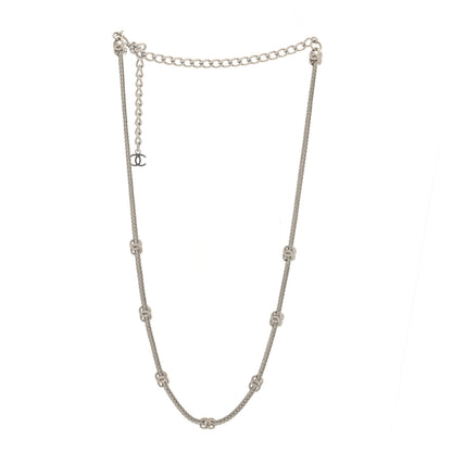 Chanel Metal CC Short Chain Necklace Silver 3 of 4