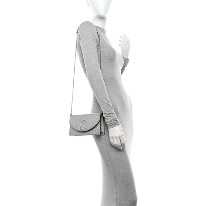 Christian Louboutin Glitter Calfskin Loubi54 Crossbody Clutch Silver 2 of 13