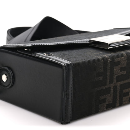 Fendi Recycled Fabric Jacquard Vitello King FF 1974 Baguette Soft Trunk Phone Pouch Brown 8 of 9