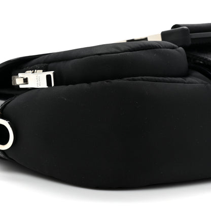 Prada Re-Nylon Spazzolato Double Pocket Buckle Shoulder Bag Black 7 of 7