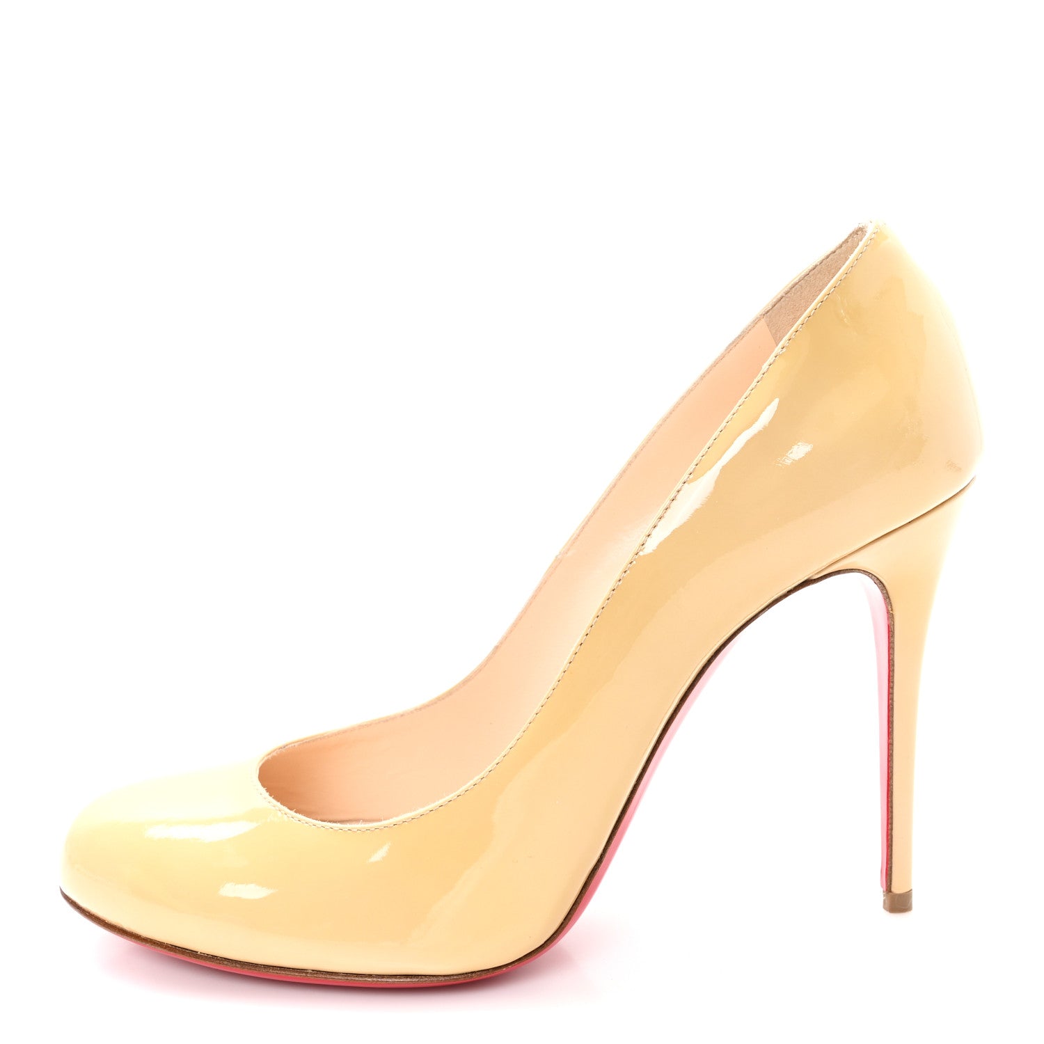 Christian Louboutin Patent Fifi 100 Pumps 38.5 Nude 1 of 9