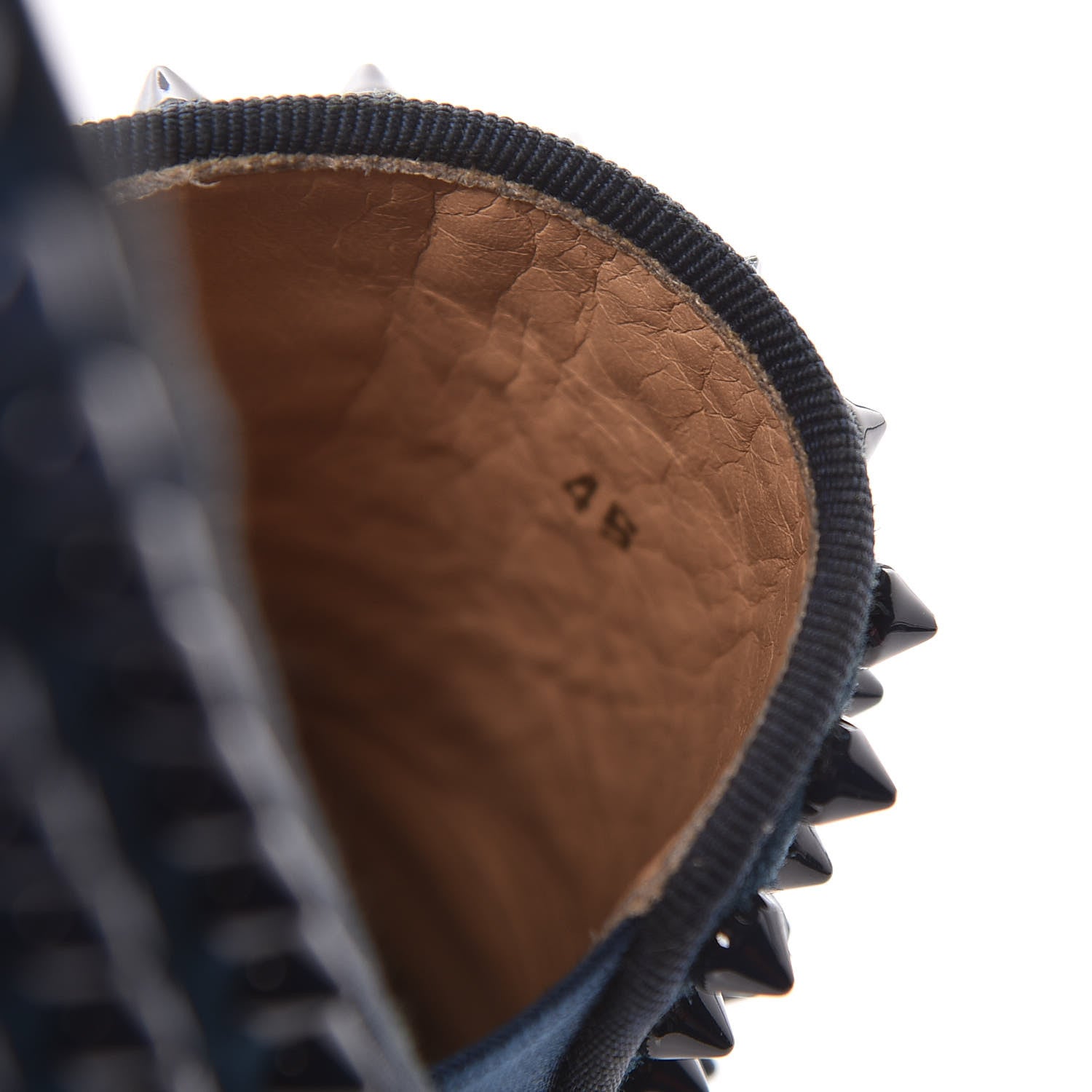 Christian Louboutin Velvet Spikes Mens Roller Boat Flats 45 Quartz 17 of 18