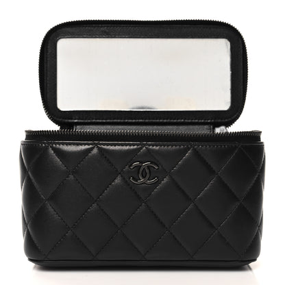 Chanel Lambskin Quilted Small Top Handle Vanity Case With Chain So Black 5 of 13