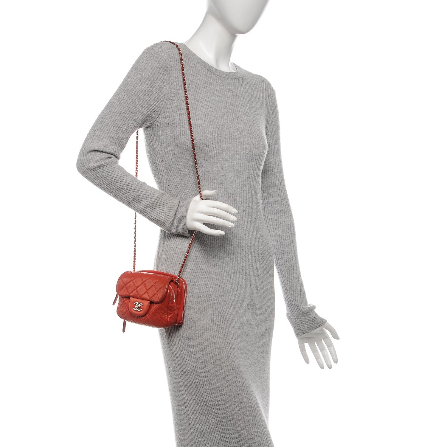 Chanel Lambskin Quilted New Mini Flap Red 2 of 10