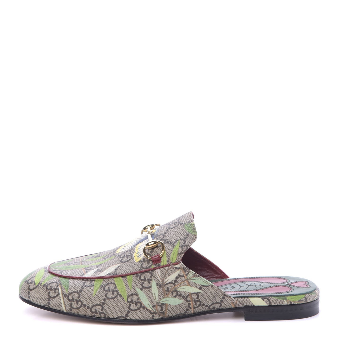 GG Supreme Monogram Tian Womens Princetown Slippers 38.5 Beige Ebony Multicolor
