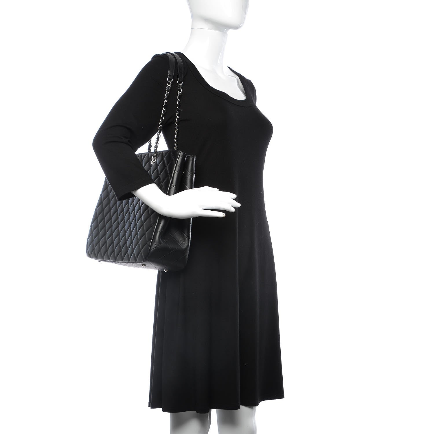 Chanel Calfskin Quilted Timeless Tote Black 2 of 9