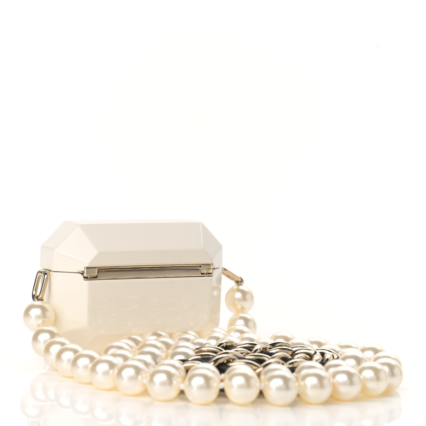 Resin Crystal Pearl Airpod Pro Case Necklace Gold White Pearly Black