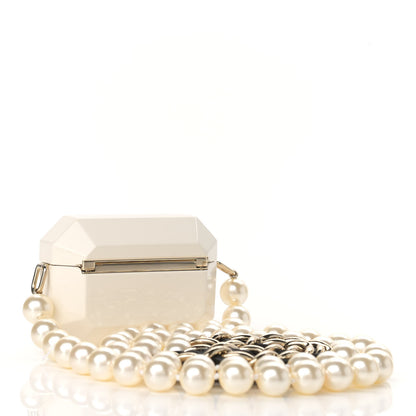 Chanel Resin Crystal Pearl Airpod Pro Case Necklace Gold White Pearly Black 2 of 8