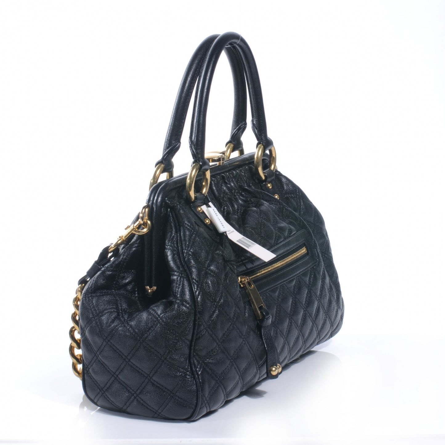 Quilted Leather Stam Black