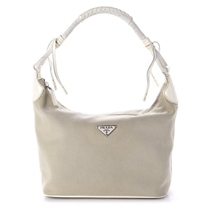 Prada Canvas Hobo Naturale White 1 of 17