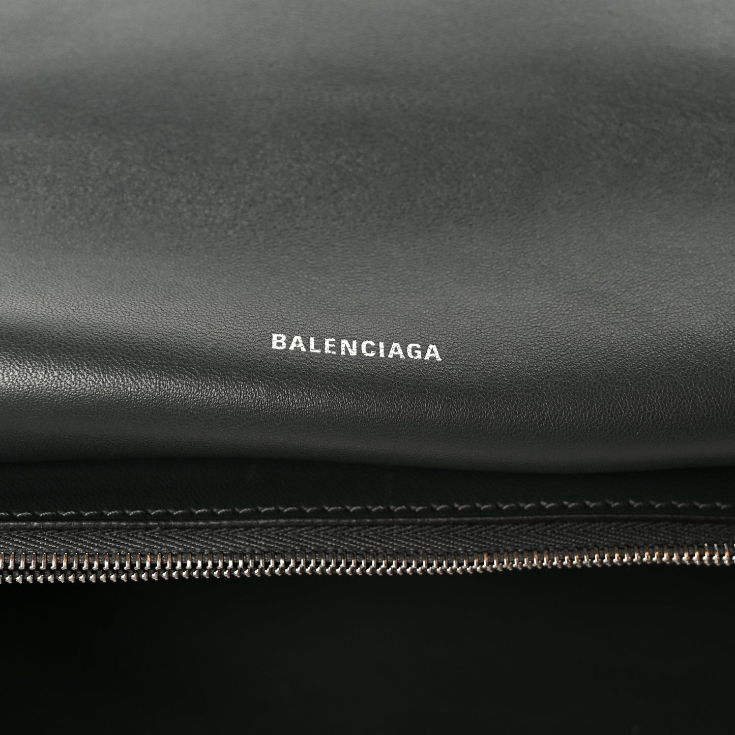 Metallic Crushed Calfskin Large Crush Chain Bag Steel Grey
