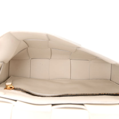 Bottega Veneta Lambskin Maxi Intrecciato Cassette Crossbody Bag White 5 of 11