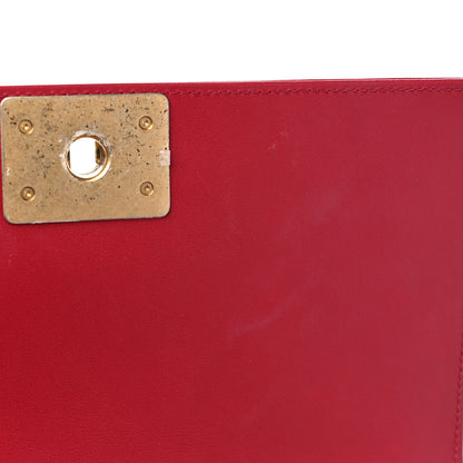 Chanel Calfskin Medium Boy Logo Top Handle Flap Red 10 of 12