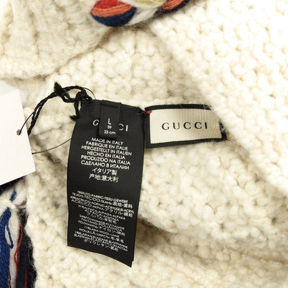 Gucci Wool Hat With Tassels L White Multicolor 3 of 3
