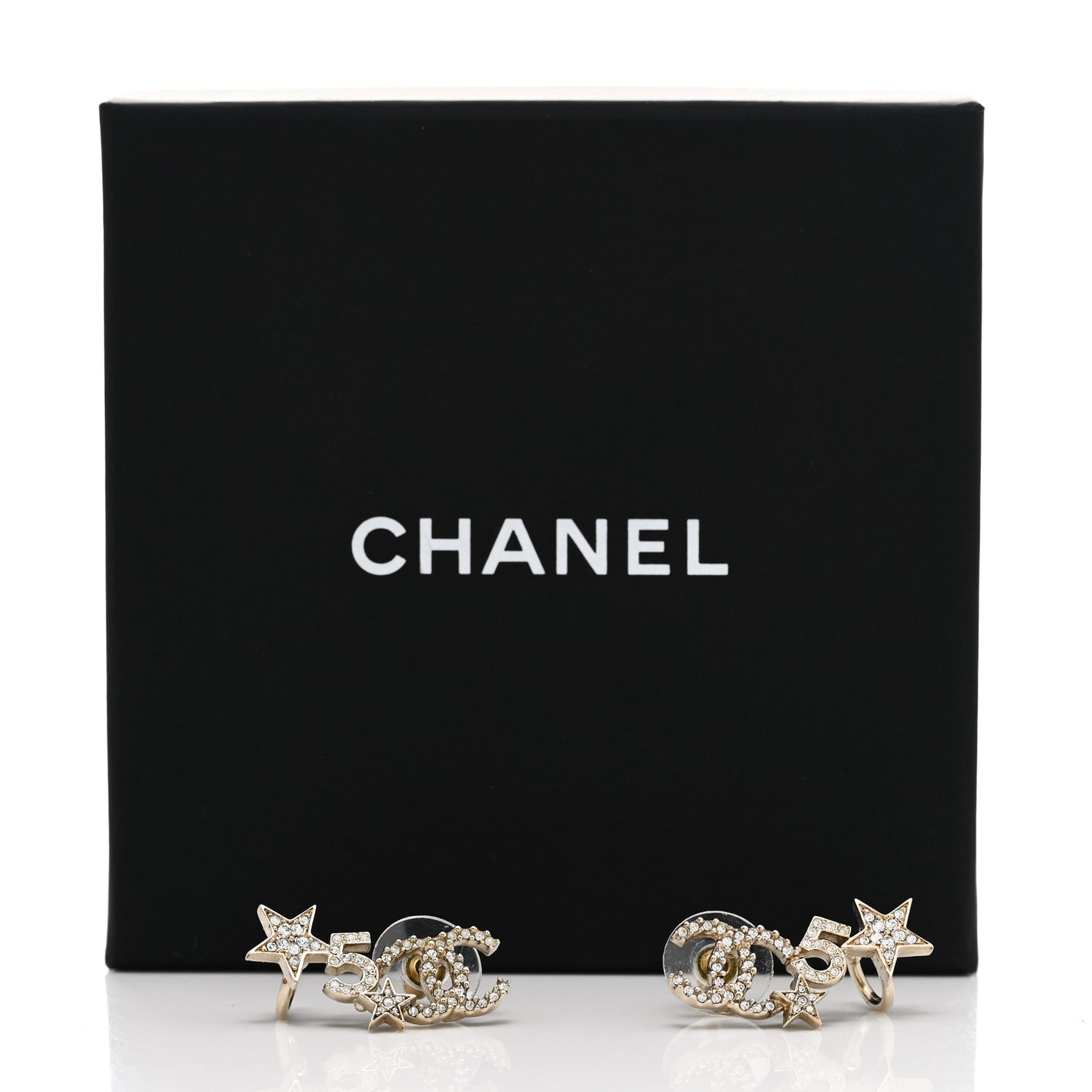 Crystal Star 5 CC Earrings Gold