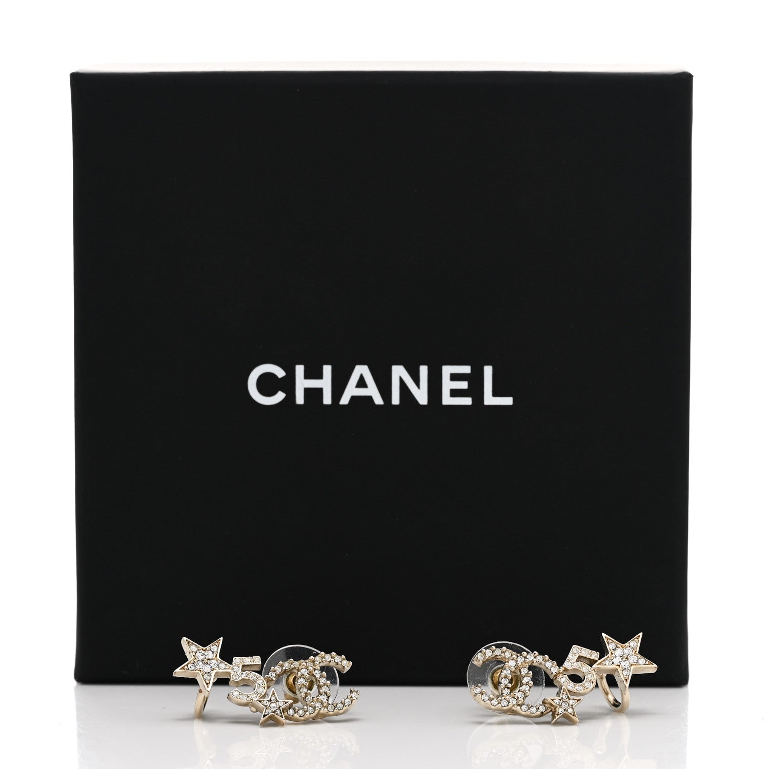 Chanel Crystal Star 5 CC Earrings Gold 5 of 5