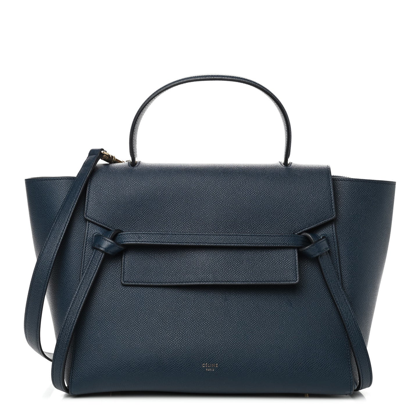 Grained Calfskin Mini Belt Bag Steel Blue