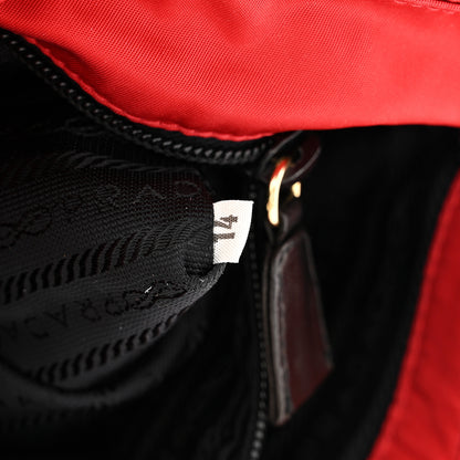 Prada Tessuto Nylon Chain Shoulder Bag Rosso 6 of 7