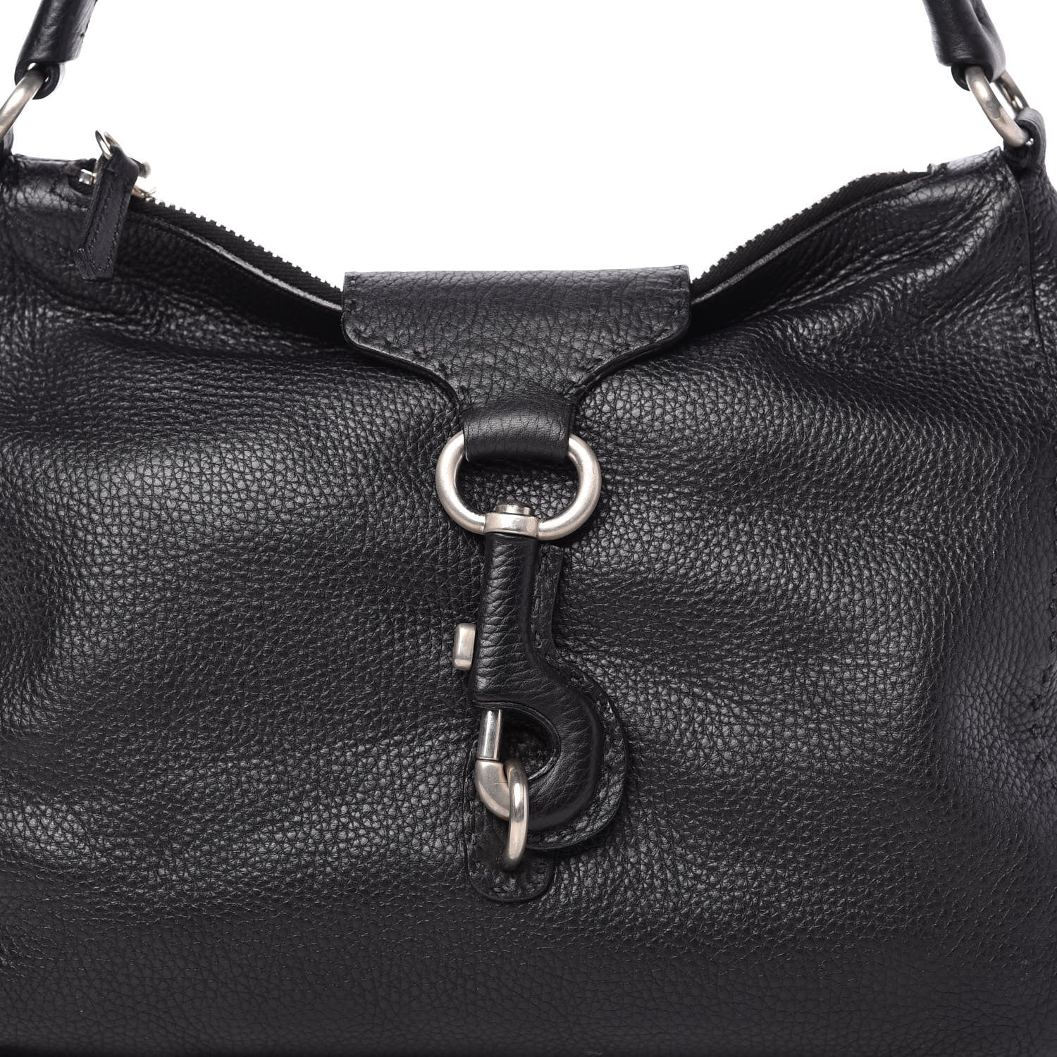 Prada Vitello Daino Shoulder Flap Bag Black 10 of 10