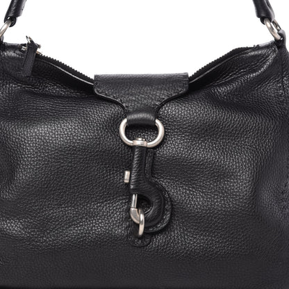 Prada Vitello Daino Shoulder Flap Bag Black 10 of 10