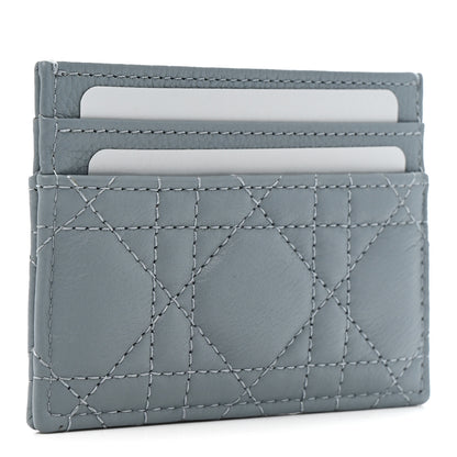 Christian Dior Supple Calfskin Cannage Caro Five-Slot Card Holder Cloud Blue 3 of 8