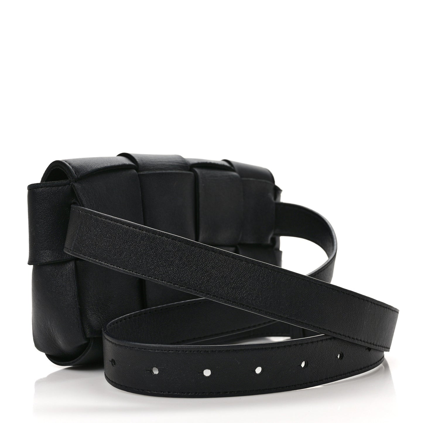 Nappa Maxi Intreccio The Belt Cassette Bag Black