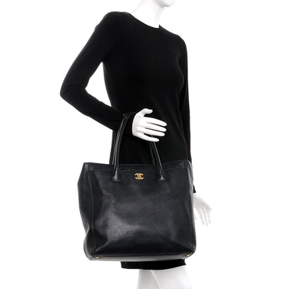 Chanel Calfskin Tall Cerf Tote Black 2 of 23