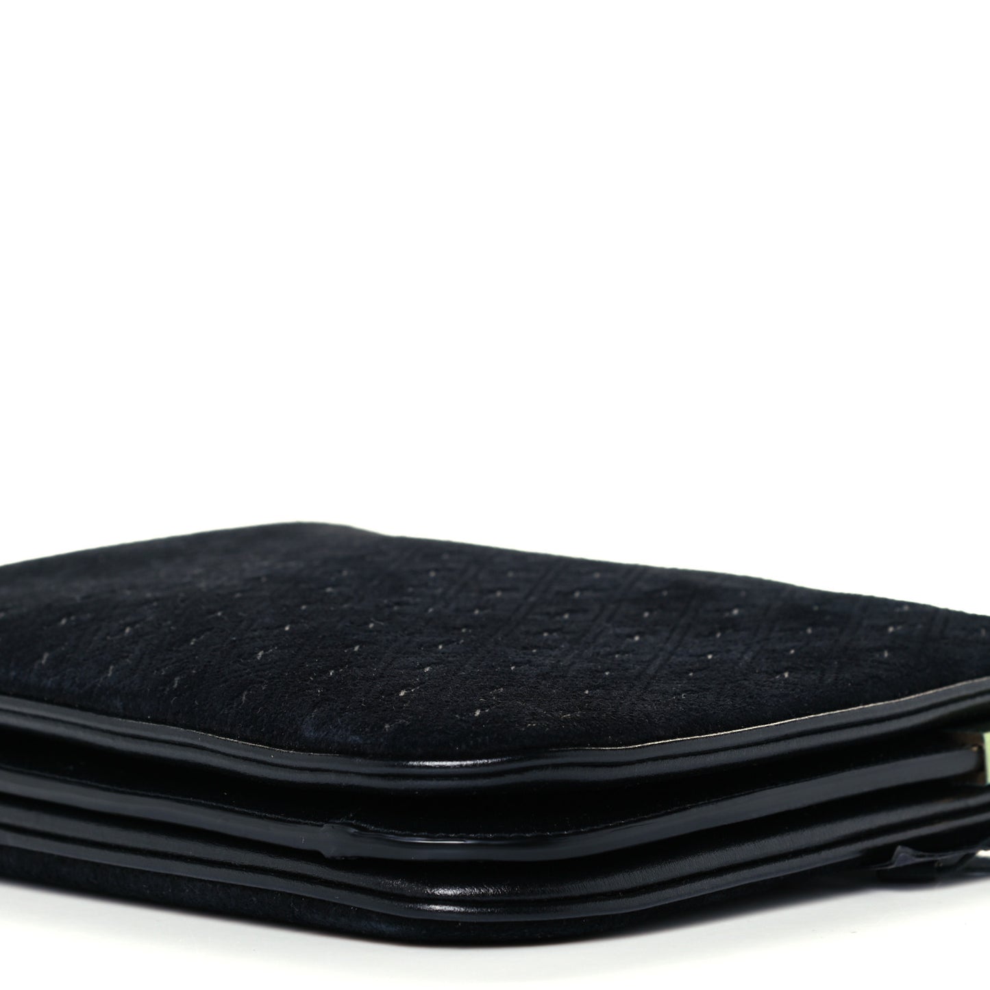 Suede All-Over Monogram Crossbody Black