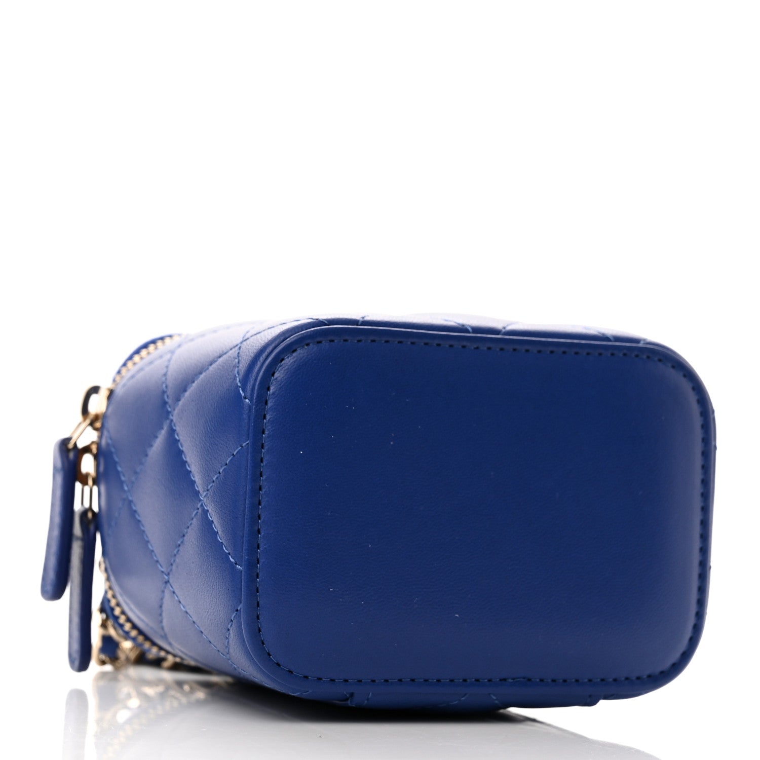 Chanel Lambskin Quilted Top Handle Mini Vanity Case With Chain Blue 4 of 11