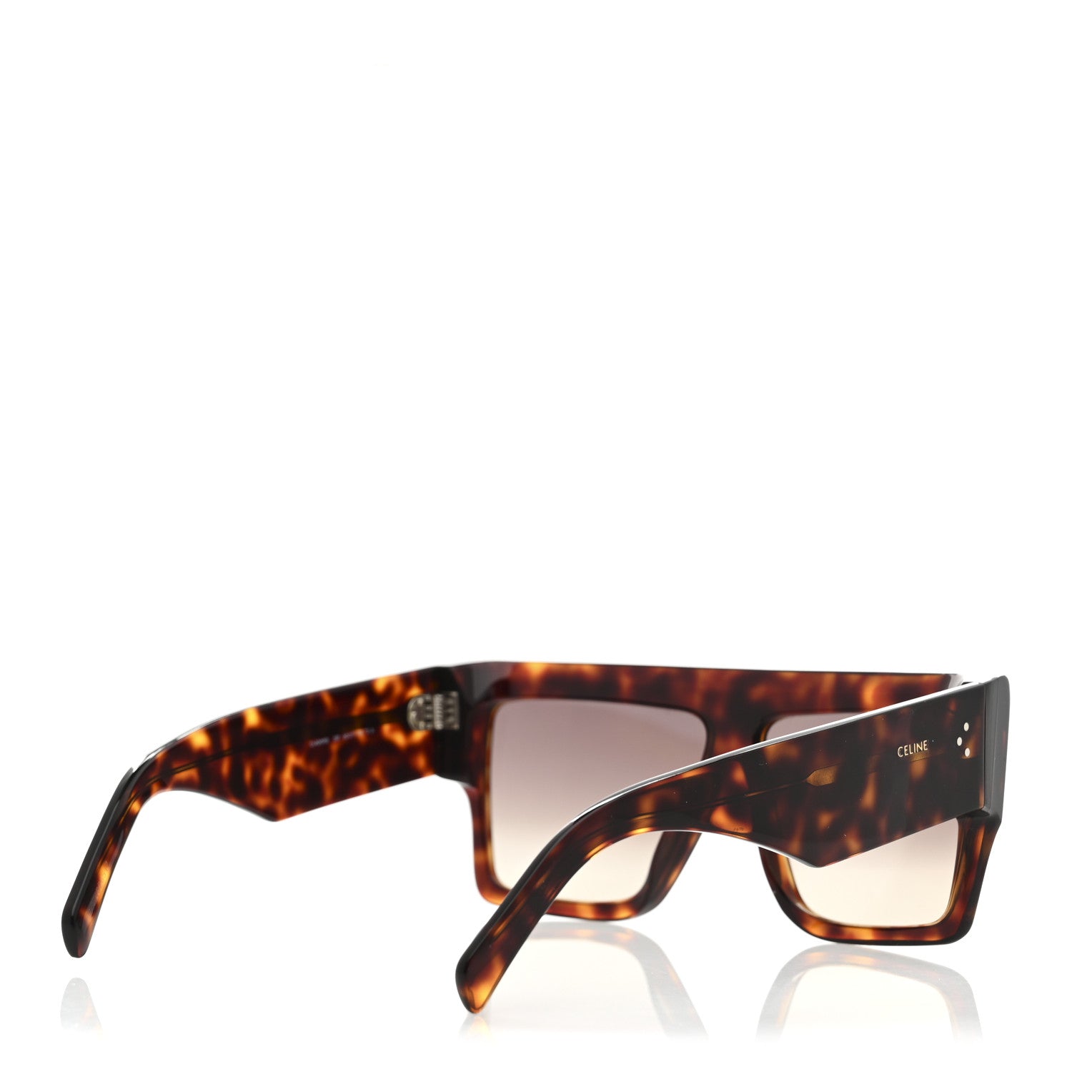 Celine Acetate Chunky Rectangle Sunglasses CL 40092I Tortoise 3 of 6