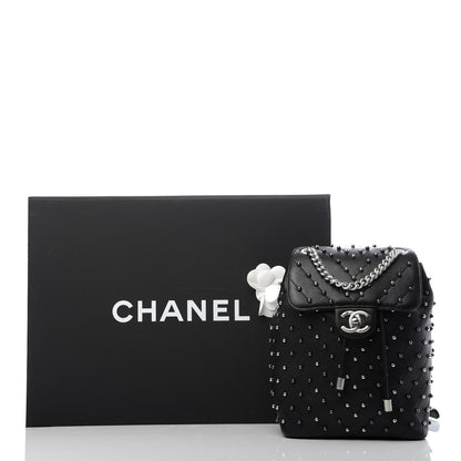 Chanel Lambskin Chevron Quilted Studded Stud Wars Backpack Black 9 of 9