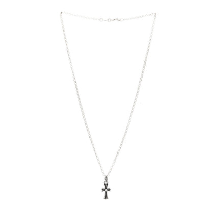 Chrome Hearts Sterling Silver Baby Fat Cross Pendant Roll Chain Necklace 3 of 4