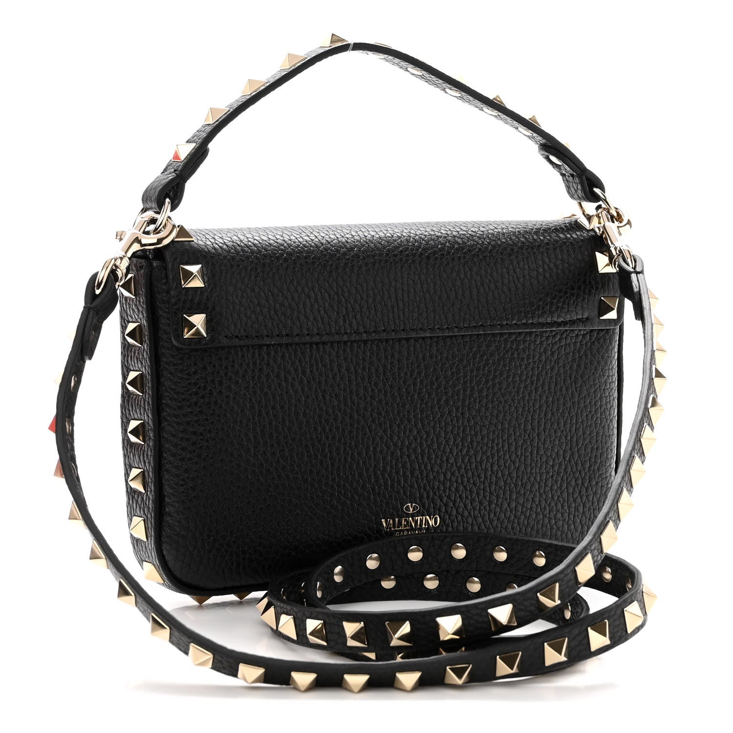 Valentino Garavani Grainy Calfskin Rockstud Crossbody Pouch Black 3 of 10