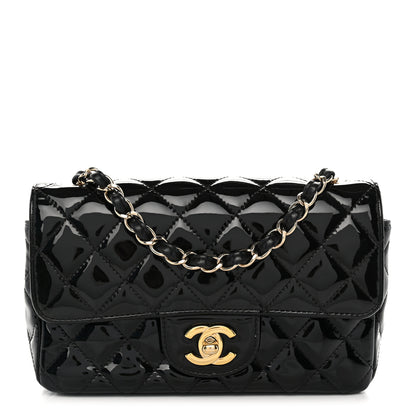 Chanel Patent Calfskin Quilted Mini Rectangular Flap Black 1 of 10