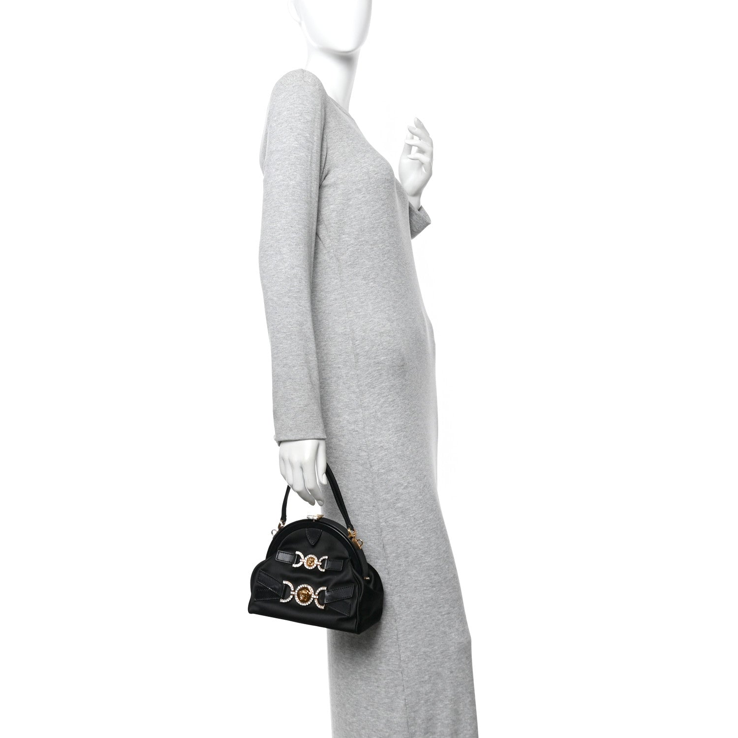 Versace Satin Crystal Medusa 95 Plaque Bag Black 2 of 9