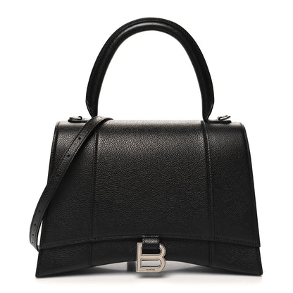 Balenciaga Grained Calfskin Medium Hourglass Top Handle Bag Black 1 of 12