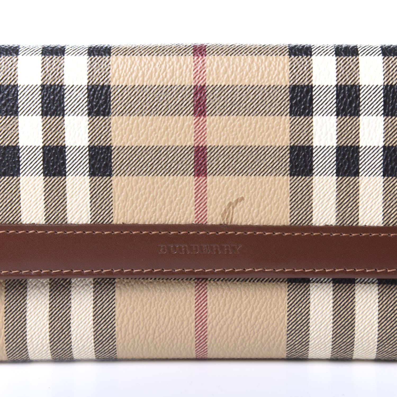 Burberry Haymarket Check Continental Wallet Brown 10 of 10