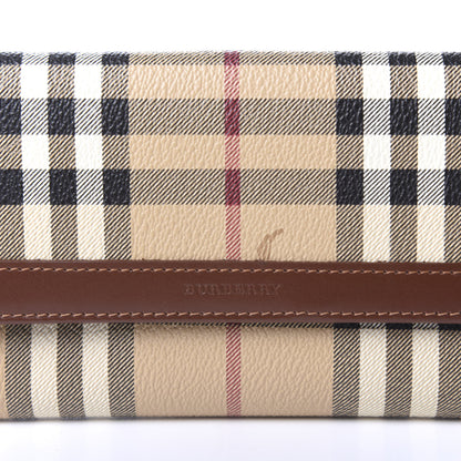 Burberry Haymarket Check Continental Wallet Brown 10 of 10