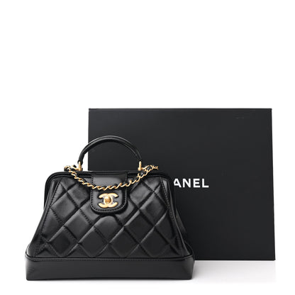 Chanel Shiny Lambskin Quilted Small Cocodoc Top Handle Bag Black 11 of 11
