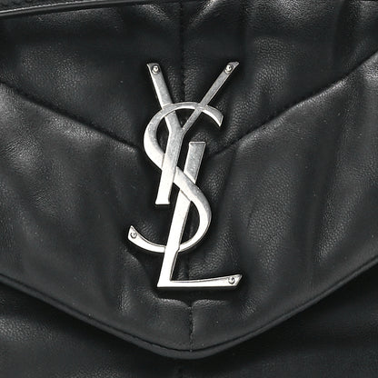 Saint Laurent Lambskin Quilted Small Loulou Puffer Monogram Chain Satchel Black 9 of 12